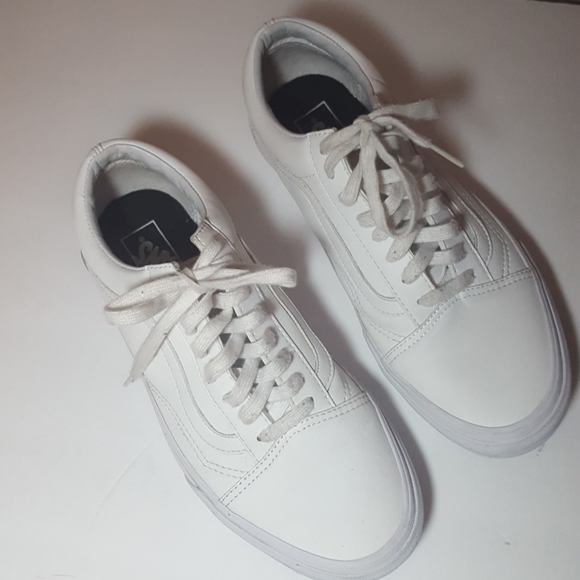 leather white vans mens